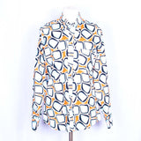 Relco London Retro Shapes Shirt - Burgundy/Orange