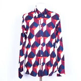 Relco London Retro Patterned Shirt - Burgundy/Blue