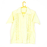 Yellow Cuban (Guayabera) Shirt - 70's Vintage (Large)