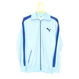 Puma Baby Blue/Navy Track Jacket - 80's Vintage (Large)