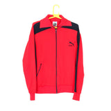 Puma Red/Black Track Jacket - 80's Vintage (Small)