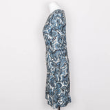 Pop Boutique 60's Paisley Patterned Jersey Dress (Blue)