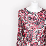 Pop Boutique 60's Paisley Patterned Jersey Dress (Red)