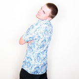 Relco London Short Sleeve Shirt - Blue/White Paisley