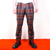Relco London Blue & Rust Tartan Trousers