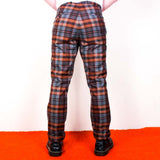 Relco London Blue & Rust Tartan Trousers