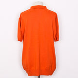 Relco London Knitted Striped Polo - Burnt Orange