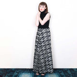 Swirly Patterned Sparkly Disco Skirt - 70's Vintage (Waist 30")