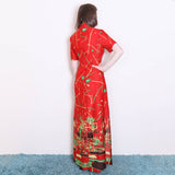Long Polyester Red Dress - 70's Vintage (Size 8/10)