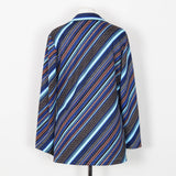 Striped Polyester Blouse - 70's Vintage (Size 10)