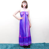 Purple/Pink Evening Dress - 70's Vintage (Size 8/10)