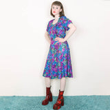 Home-made Polyester Dress - 80's Inspired (Size 8)