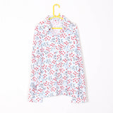 Cape Cod Flowered Pattern White Blouse - 70's Vintage (Size 8)